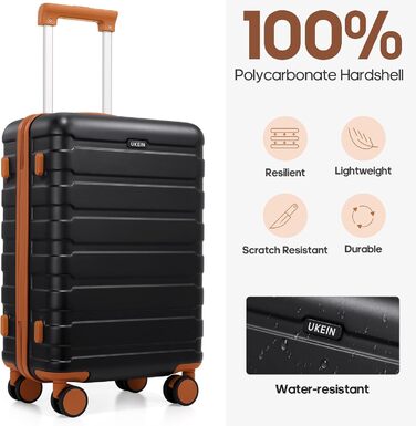 Набір валіз Roadcheer з полікарбонату: велика валіза на коліщатках, рюкзак, органайзери для косметики та взуття | з TSA-замком
