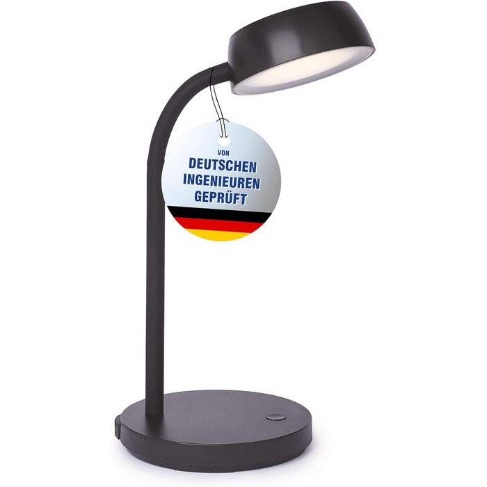 Світлодіодна лампа для столу MAULjoy | Настільна лампа з підставкою | Світлодіодна лампа для офісу та дому | Регульована LED лампа з теплим білим світлом 3000K | 33,5 см (висота) | Чорний колір