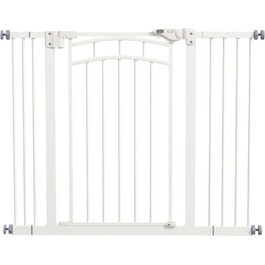 Захист для сходів PawHut - ґратка для собак з автоматичним закриттям, 74-100 см, для собак середніх та малих порід, білий