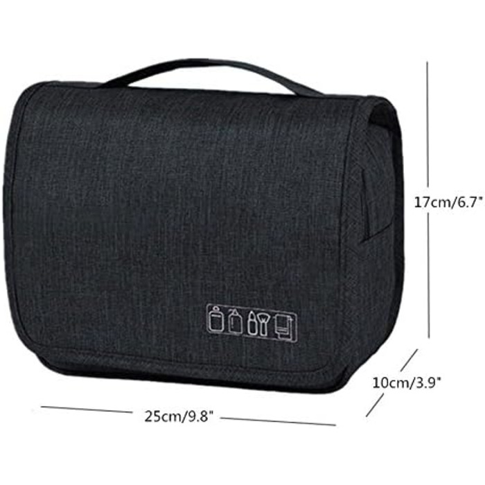 Чоловіча/Жіноча Сумка для Туалетних Принадлежностей, Розкладна, з Ручкою, для Подорожей, Чорна