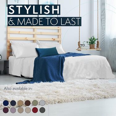 Комплект постільної білизни Hotel Luxus Platinum Collection 1800 Series - глибокий кишеньовий шов, стійкий до зношування та вицвітання (Темно-синій, двоспальний)