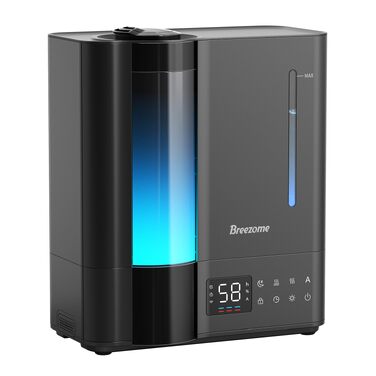 Ультразвуковий зволожувач повітря BREEZOME на 8 літрів для великих кімнат та спальні, з датчиком вологості, функцією теплого туману та аромадифузором для ефірних олій