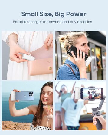 Power Bank 4500mAh PD для iPhone: компактний акумулятор для швидкої зарядки, сумісний з iPhone 14, 13, 12, 11, XS, XR, X, 8, 7, 6. Колір: кремовий