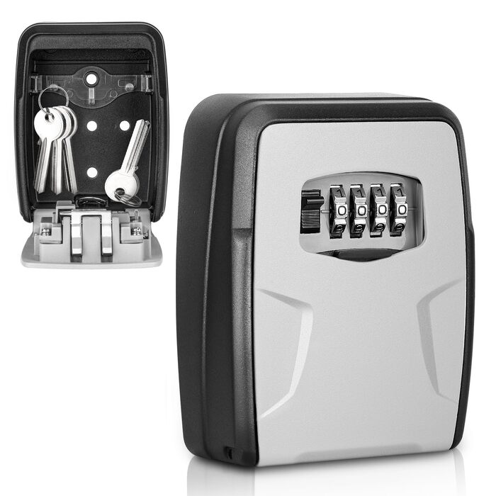 Захисний сейф для ключів з кодовим замком (4 цифри), водонепроникний кейс для зберігання запасних ключів для дому, гаража та офісу