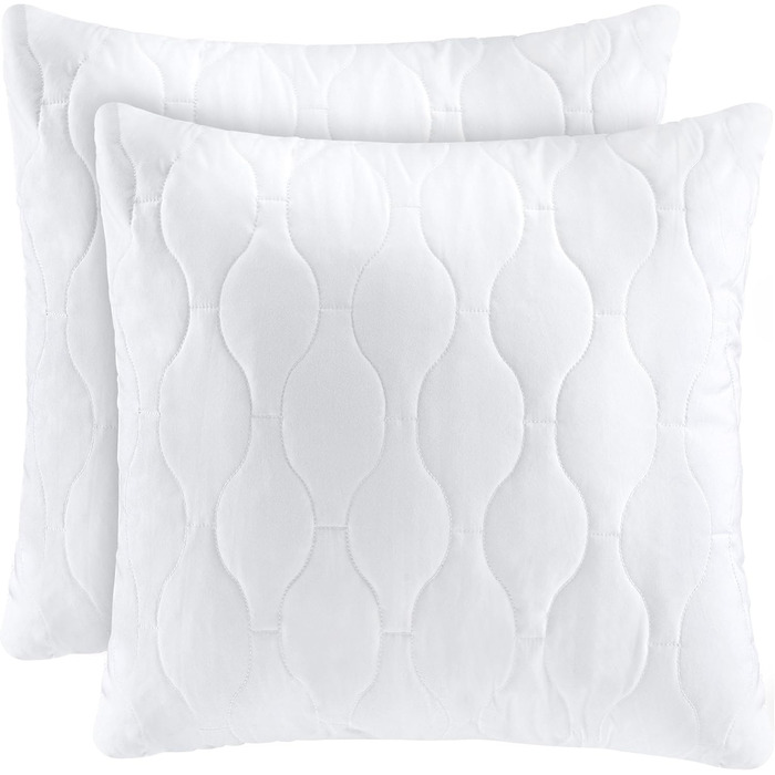 Подушка Utopia Bedding 80x80 см (2 шт.), стьобана, біла, для ліжка, дивану та декору