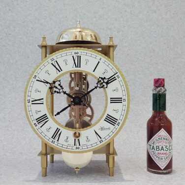 Hermle Clock Manufacturing Table Clock, Wrought Iron, Gold, 24cm x 13cm x 9.5cm