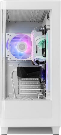 Корпус для ПК NOX Xtreme Products HUMMER ETHER WH – ATX/Micro-ATX/ITX Midi Tower з сітчастою передньою та верхньою панелями, скляними бічними панелями, 3 вентиляторами 140 мм, підтримка до 10 вентиляторів, USB-C/USB 3.0, білий