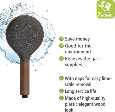 Watersaving Showerhead Wood