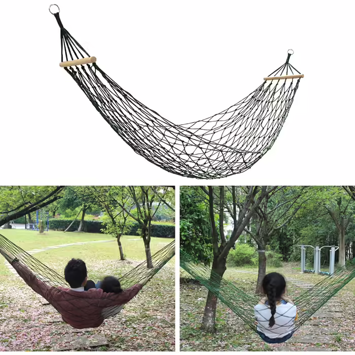 FOLODA Nylon Rope Nets Hammock Outdoor Sport Camping Hammock Portable Travel Hammock Swing Hanging Bed Easy Installation