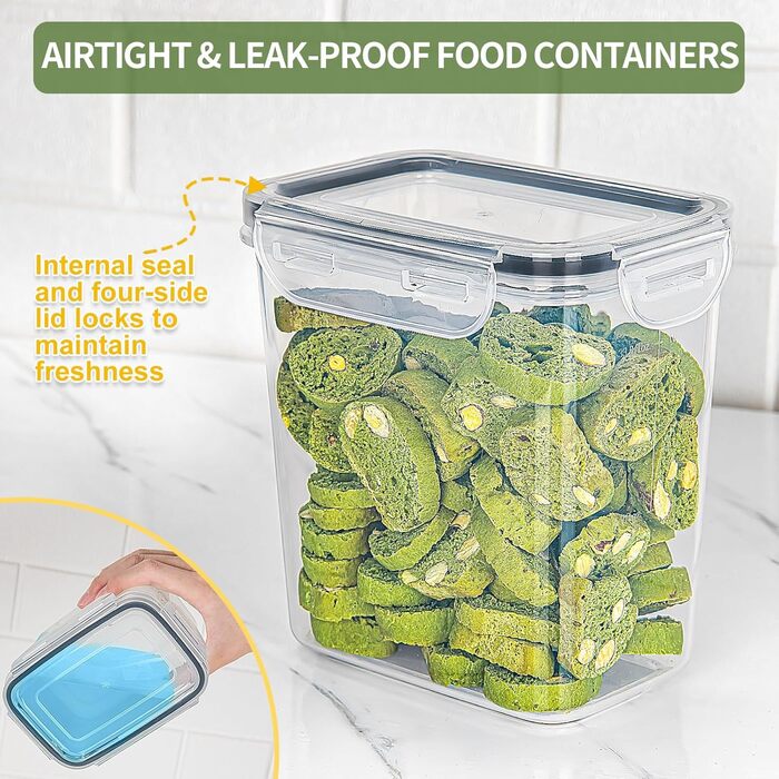 Набір контейнерів для продуктів з кришкою, 16 шт. BPA free, герметичні, для зберігання круп, борошна, мюслі. Органайзери для кухні з етикетками