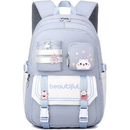 Дитячий рюкзак IvyH для дівчаток – велика місткість, водонепроникний, ідеальний для школи (блакитний)