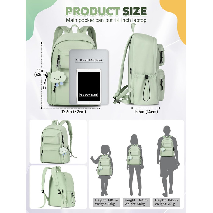 Жіночий рюкзак FIORETTO для дівчаток та хлопчиків, 15.6