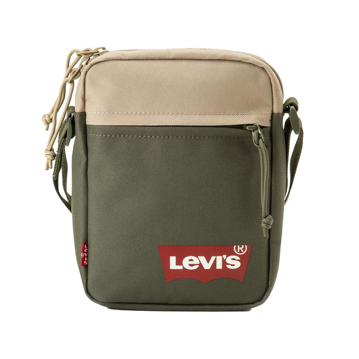 Чоловіча міні-сумка крос-боді Levi's Mini Crossbody Solid з логотипом Batwing, колір Army Green