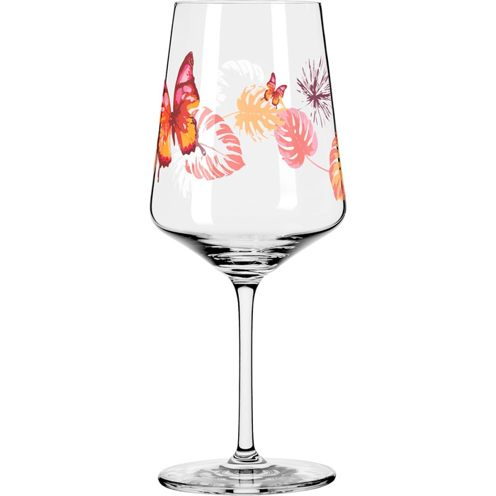 RITZENHOFF 2849001 Aperitif Glasses 500 ml - Set of 2 - Sommerrausch Series - Butterfly Motif - Made in Germany, Orange, Red