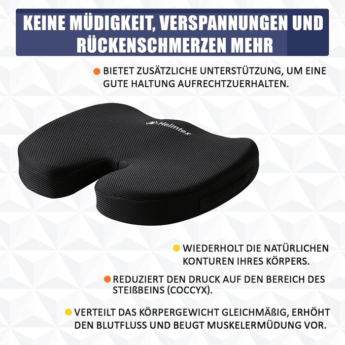 Подушка для офісного крісла EDS з Memory Foam - ергономічна, з підтримкою спини - для офісу, ігрового крісла, авто