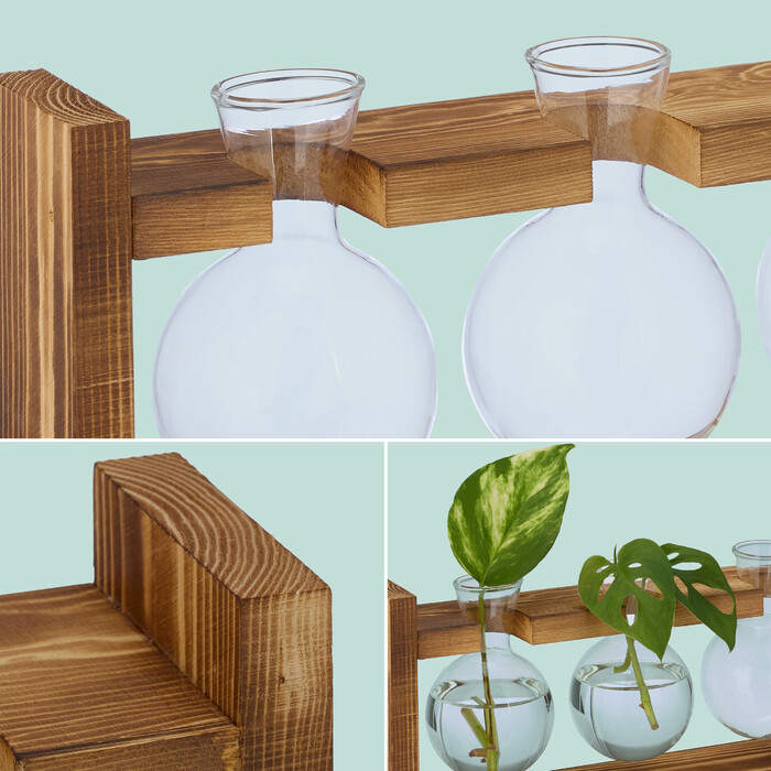 Relaxdays Reagent Tube Vase with Stand