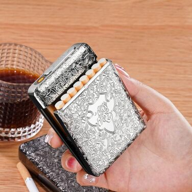 Вишукане екіпірування для куріння: Люкс-еко-екіпірування для сигарет з інтегрованим бездротовим запальничкою (16 шт, 84 мм, King Size)