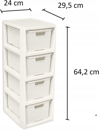 Стелаж у ванну кімнату BranQ, білий, 29,5 x 24 x 64,2 см