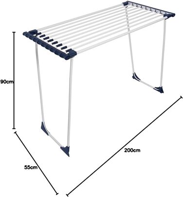 BigDean Telescopic Clothes Airer for Bedding 20m - Extendable - Without Obstructing Crossbar - Wing Clothes Dryer Rack XXL with Wheels