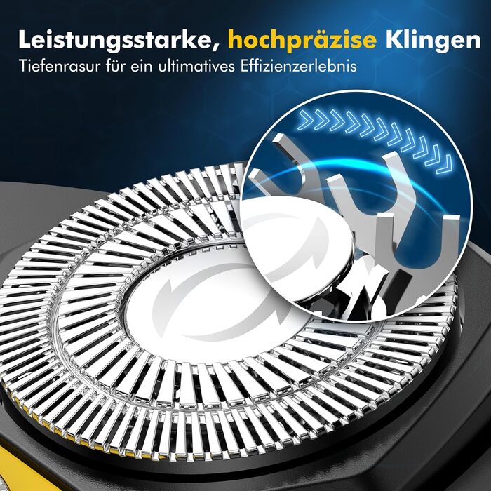 Електрична бритва для гоління голови Glatzen Herren: бездротова, для сухого та вологого гоління, з гнучкою голівкою та магнітною насадкою (6D)