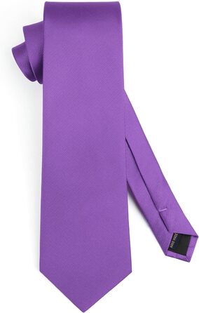 Краватка та нагрудна хустинка Enlision Solide - комплект для весілля, однотонні, фіолетовий (N2 Violett)