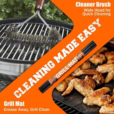 Набір гриль аксесуарів PURPLEBIRD 31 предмет з нержавіючої сталі - Преміум гриль посуд для чоловіків та жінок з сумкою, килимок для гриля, сад, кемпінг та день народження. Сучасний дизайн.