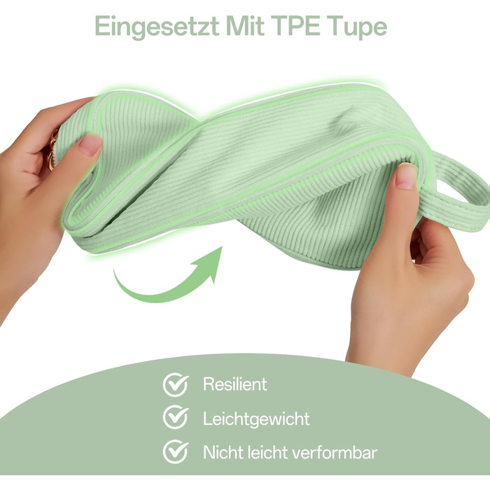 Косметичка жіноча KALIDI з корду, зелена, з відділеннями, на блискавці, для подорожей