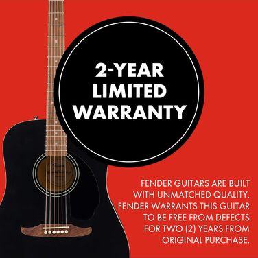 Акустична гітара Fender FA-25 Dreadnought з палісандровим гриф, чорний колір, серія California Debut Redondo