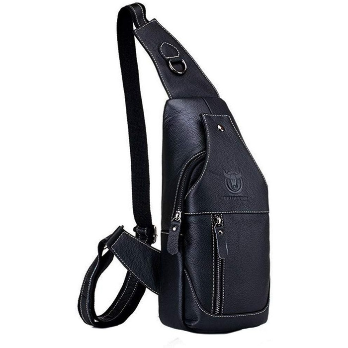 Чорна спортивна сумка через плече/на груди з нейлону для чоловіків та жінок. Ідеально підходить для подорожей, школи, роботи, велоспорту, кемпінгу та активного відпочинку.