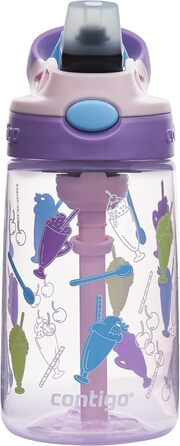 Contigo Kinder Trinkflasche Easy Clean Autospout with Straw, BPA-free durable water bottle, 100% leak-proof, easy to clean, ideal for daycare, kindergarten, school, and sports, 420 ml (Strawbery Shakes, Plastic)