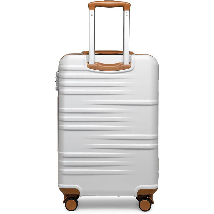 Чемодан подорожі British Traveller з ABS+PC корпусом, 54 x 36.5 x 21.5 см, білий