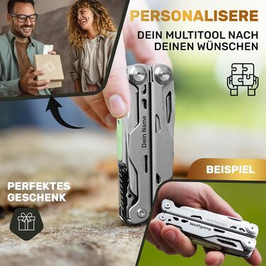 Мультитул Wood Raptor з нержавіючої сталі: 35 функцій, ніж, мультиінструмент для кемпінгу та виживання
