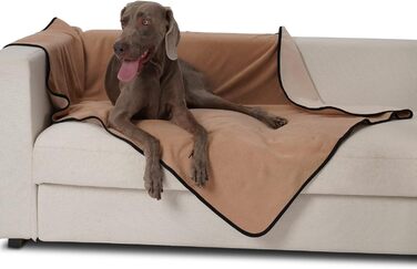 Водонепроникний коврик для собак PETTOM 152x127см, м'який коврик для великих і маленьких собак, захисний коврик для дивану, ліжка, автокрісла, меблів - 30°C, (L, Коричневий верблюд)