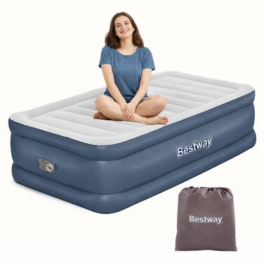 Надувний матрац Bestway TriTech XL Single з вбудованим електронасосом, 191x97x51 см, блакитний