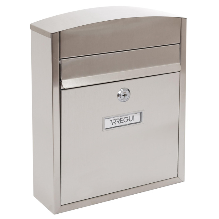 Поштовий ящик ARREGUI Compact E5731 сталевий оцинкований, білий (нержавіюча сталь), розмір S (DIN A5), настінний, водонепроникний, з табличкою для імені, 2 ключі, легкий монтаж