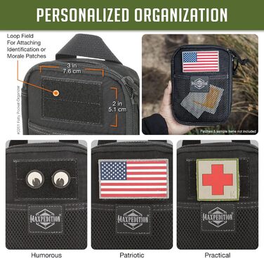 Органайзер Maxpedition Fatty Pocket, чорний, 20 см — кишенькова тактична сумка для спорядження