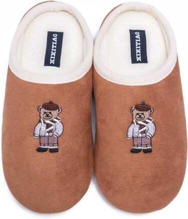 Жіночі халапи з бавовни з закритим носком - Зручна антиковзна підошва, дихаючі для дому, Колір: Коричневий, Розмір: 40/41 EU