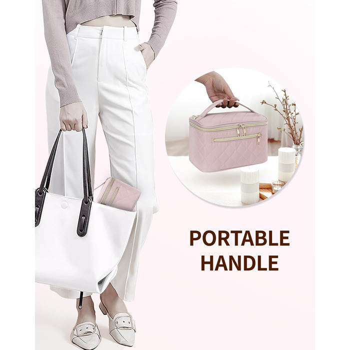 Косметичка для жінок, велика дорожня косметичка для макіяжу з відділенням для пензликів, органайзер, культик, з PU-шкіри, переносний мішечок для макіяжу, зелений (патент)