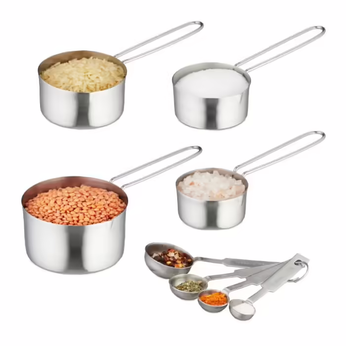 Relaxdays 8-piece Measuring Cup and Measuring Spoon Set