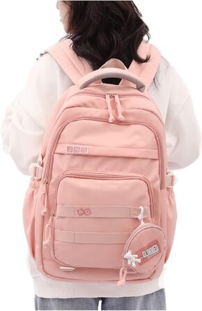 Дитячий рюкзак для школи дівчинки-підлітка, водонепроникний, велика місткість, рожевий