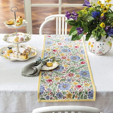 Villeroy & Boch – Spring Awakening Table Runner L Bunt, Machine Washable, Gobelin Runner Spring Flowers Large, Placemat Table Easter, Cotton/Polyester