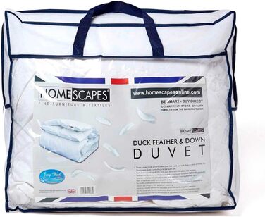 Homescapes Extra Warm Winter Comforter, 135 cm x 200 cm, Down Comforter Heat Class 5-6 (85% Duck Feathers and 15% Down) Quilted Comforter Öko-Tex Certified 135 x 200 cm