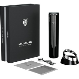 Premium Electric Corkscrew with Charging Station - Integrated Foil Cutter - Packaged in a High-Quality Gift Box - Black/Silver