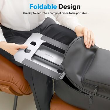 Підставка для ноутбука OMOTON, алюміній, регульована висота, ергономічна, складна, для MacBook Pro/Air (11-16 дюймів), срібна