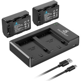 Акумулятор NP-FZ100 Homesuit 2280mAh + Двопортове зарядне пристрій LED для Sony ZV-E1, FX3, FX30, A7RIII, A7RV, A7RIV, A7SIII, A7III, A7IV, A7C, A7CII, A6600, A6700, Alpha A1, A9, A9II, A9III, 9R, A9R, 9S (2 шт.)