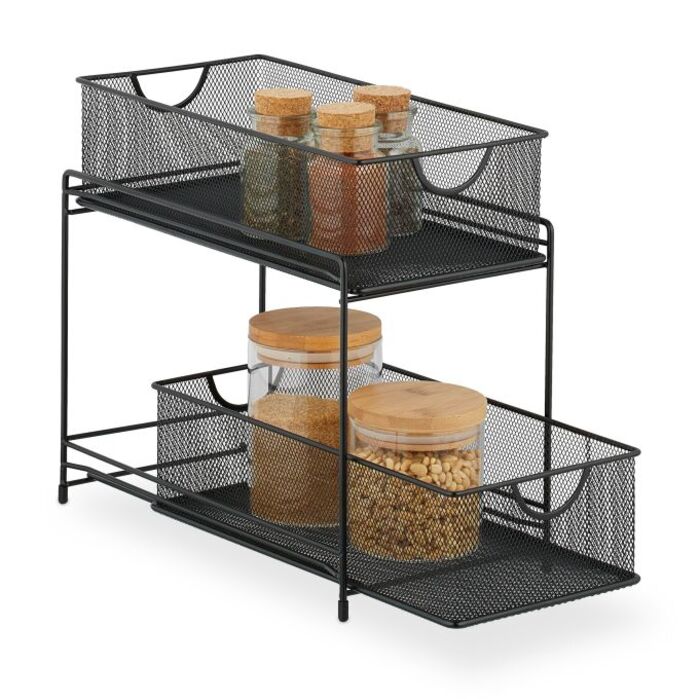 Relaxdays Kitchen Organizer with 2 Pull-Out Baskets