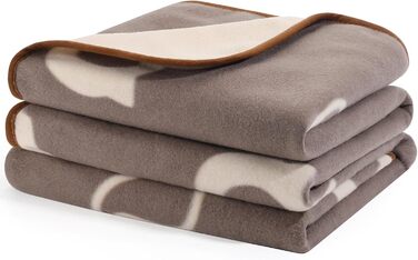 Водонепроникний килимок для собак, 152x127 см, фланель та шерпа, для середніх та великих собак, машинне прання - чорний (100x75 см, коричневий)