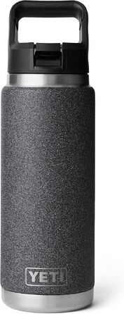 Термос-пляшка YETI Rambler 750 мл зі сталі з вакуумною ізоляцією та кришкою зі соломинкою, колір Black Stone