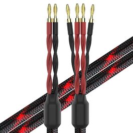 Акустичний кабель KK Cable k4B-2B Bi-Wire для колонок, 2.5 м, 1 пара (12 бананових роз'ємів), чорний, FCC-сертифікований, для зовнішнього використання