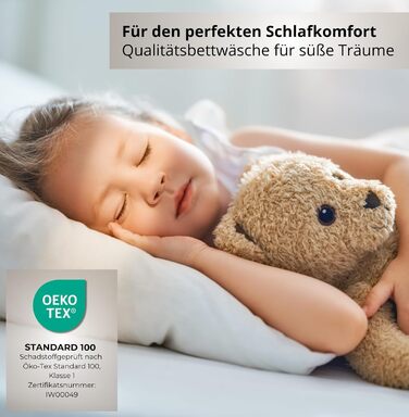 Дитяча постільна брова Kinderbettwäsche 100x135, 2 шт. | Органічна бавовна, сертифікат ÖkoTex, для алергіків | Комплект постільної білизни з 1 простирадлом 135x100 см та 1 наволочкою 40x60 см | Бежевий колір